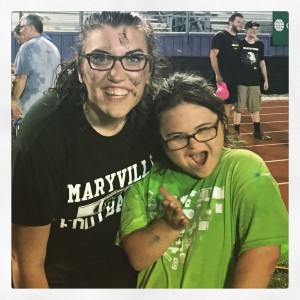 Rachel & her buddy Alli. Alli just graduated. We will miss her at Olathe South during lunch at in student activities at church. 