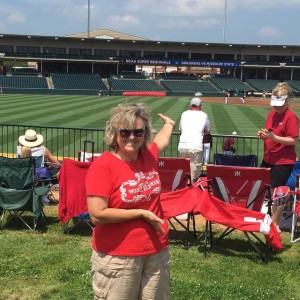 Our view for the championship game. Hot but great view.