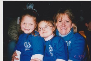 Mrs. Brewer, Kindergarten Teacher, and Rachel's buddy Abby. I believe we were at Monster's On Ice!