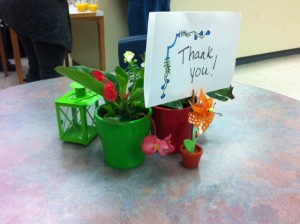 Pretty, simple table decor made the teachers feel a little more special we hope.