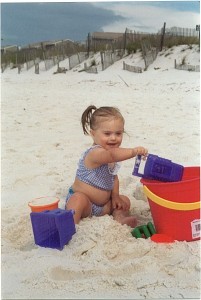 Loving the Florida beach in 2001. 