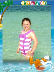 Rachel in Castaway Cay Disney Cruise 2012