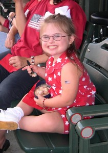 Eating ice cream at a July 4th baseball game! 