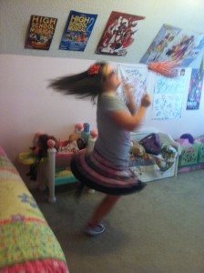 TT dancing in her room