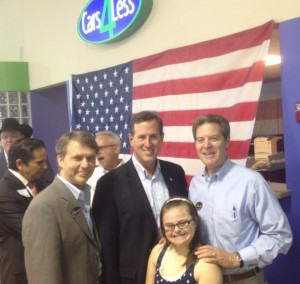 Lt. Gov. Colyer, Sen. Santorum, Gov. Brownback & Rachel. 
