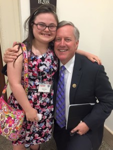 Rep. Meadows (R- NC) stopped us to compliment Rachel on her smile and share a moment with us. 
