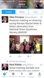 Tweet by Congressman Pompeo (R-KS) following the KS delegation's visit during #BWW2016